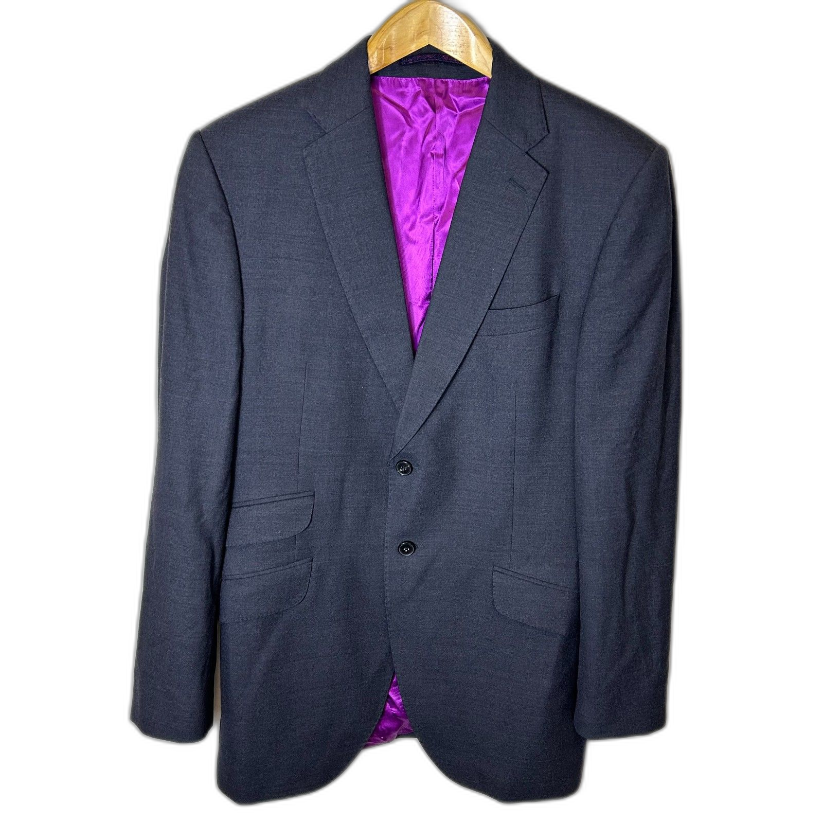 Charles Tyrwhitt Men's Nwot Charcoal Gray Wool Classic Suit Jacket Size 42l — image 3 of 8